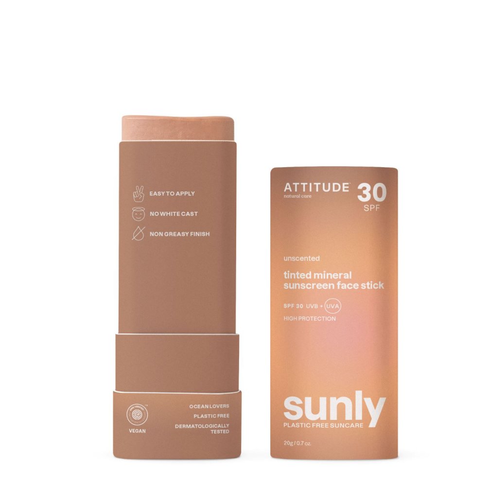 Attitude Sunly Tinted Face Stick minerální krém na opalování v tyčince SPF 30 20 g