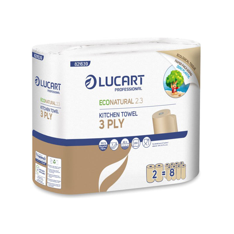 Lucart Professional Lucart Econatural Kuchyňské utěrky 3 vrstvy, 2 ks