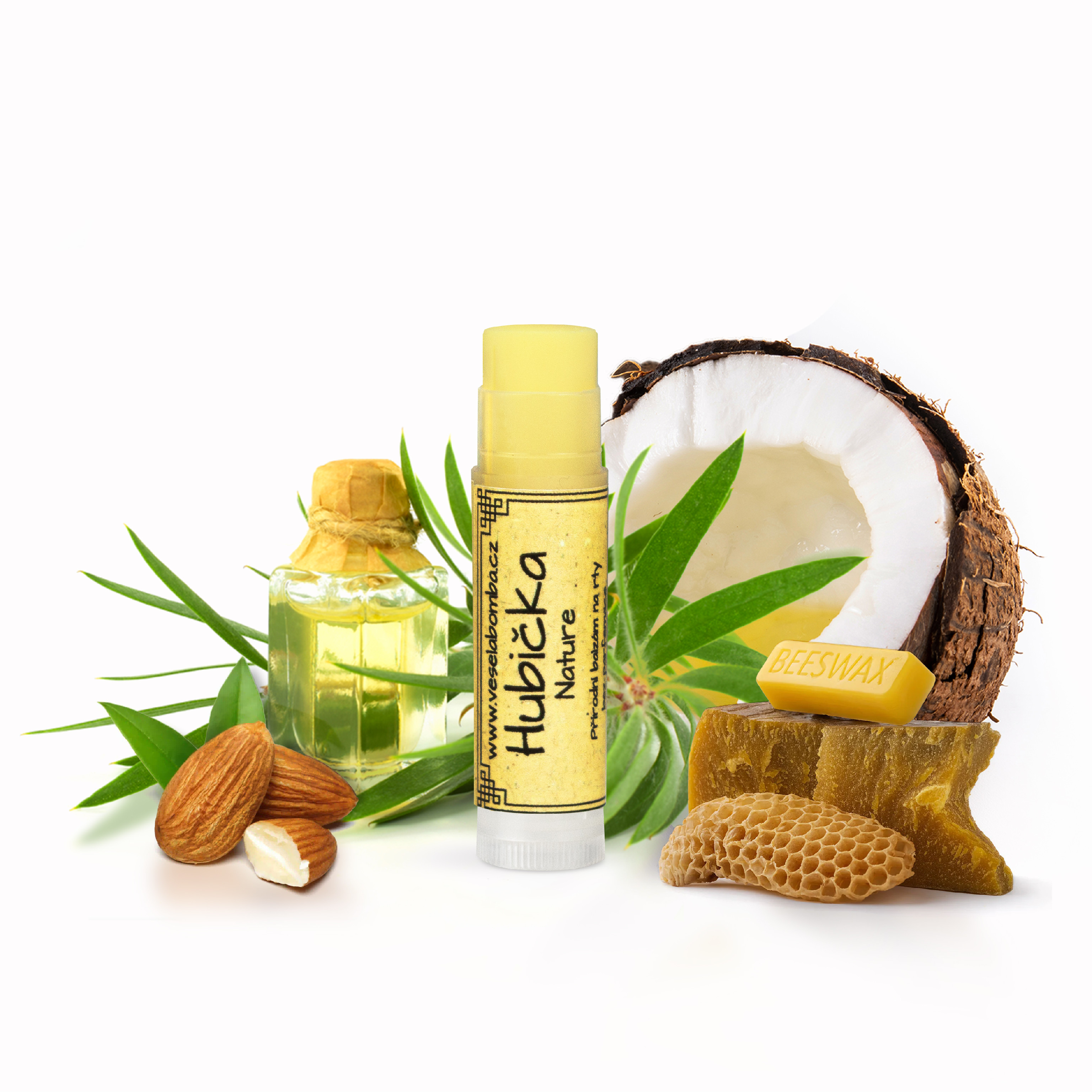 Veselá Bomba Hubička nature - balzám na rty 4,5ml