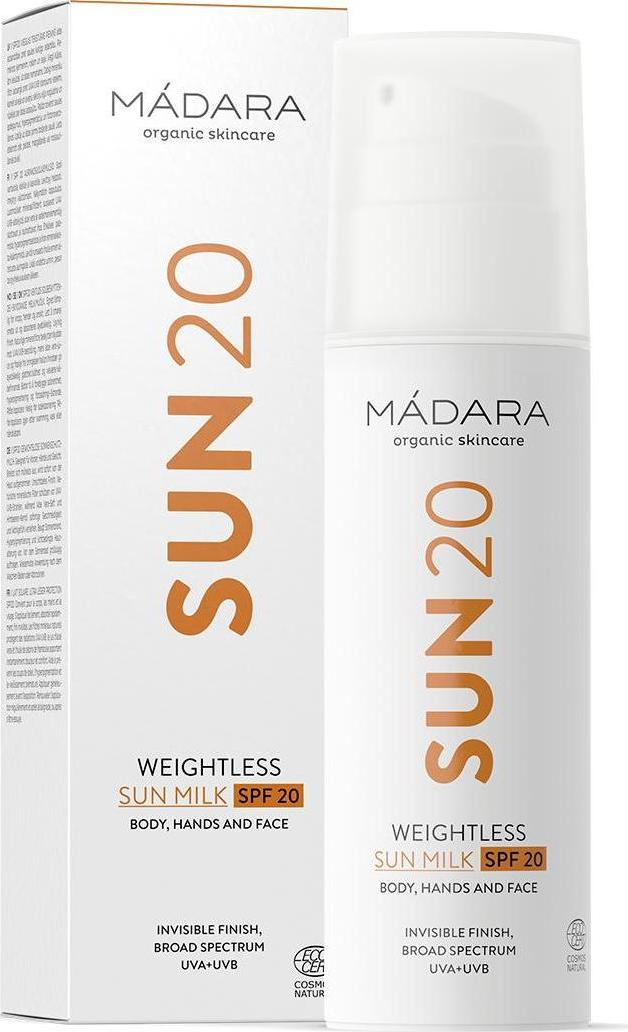 Mádara Lehké opalovací mléko, SPF 20, 150 ml