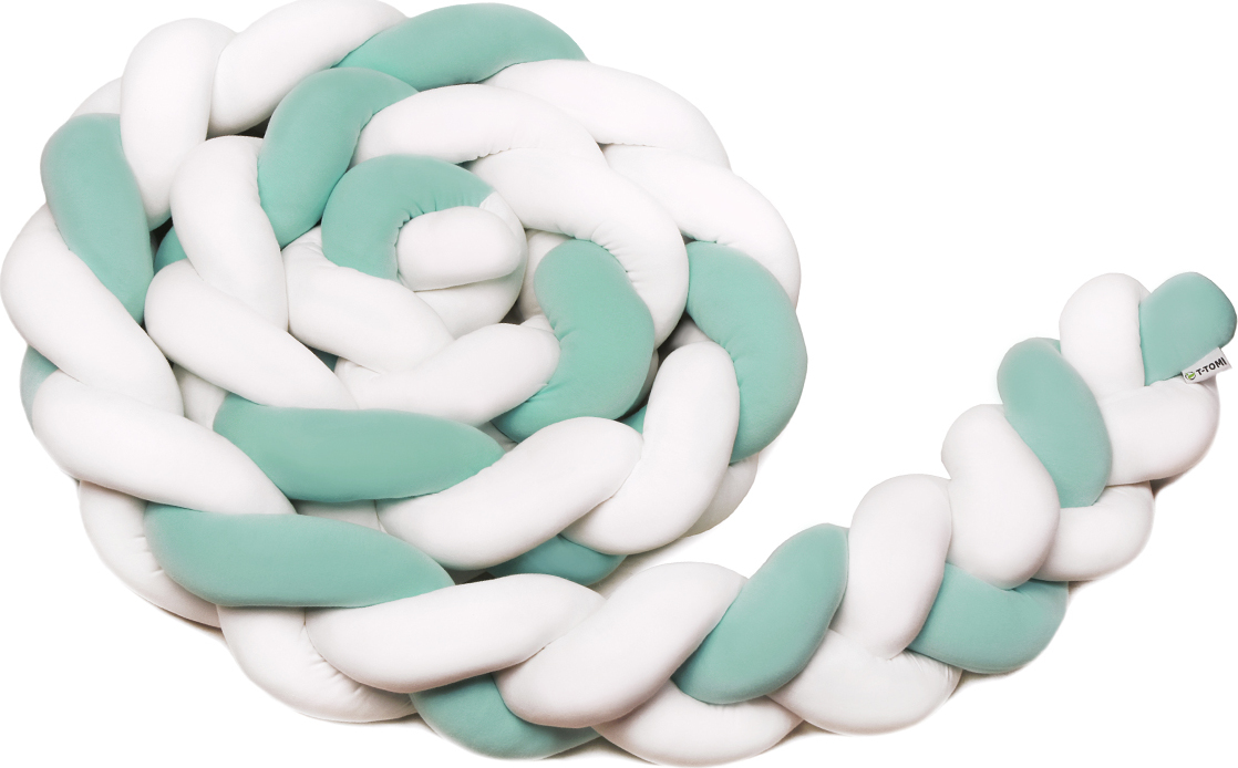 T-TOMI Pletený mantinel 180 cm White + Mint