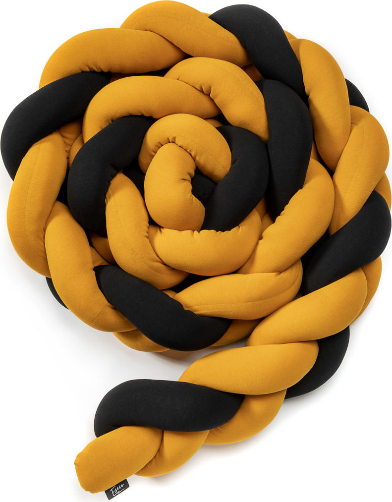 T-TOMI ESECO Pletený mantinel 180 cm Black + Mustard