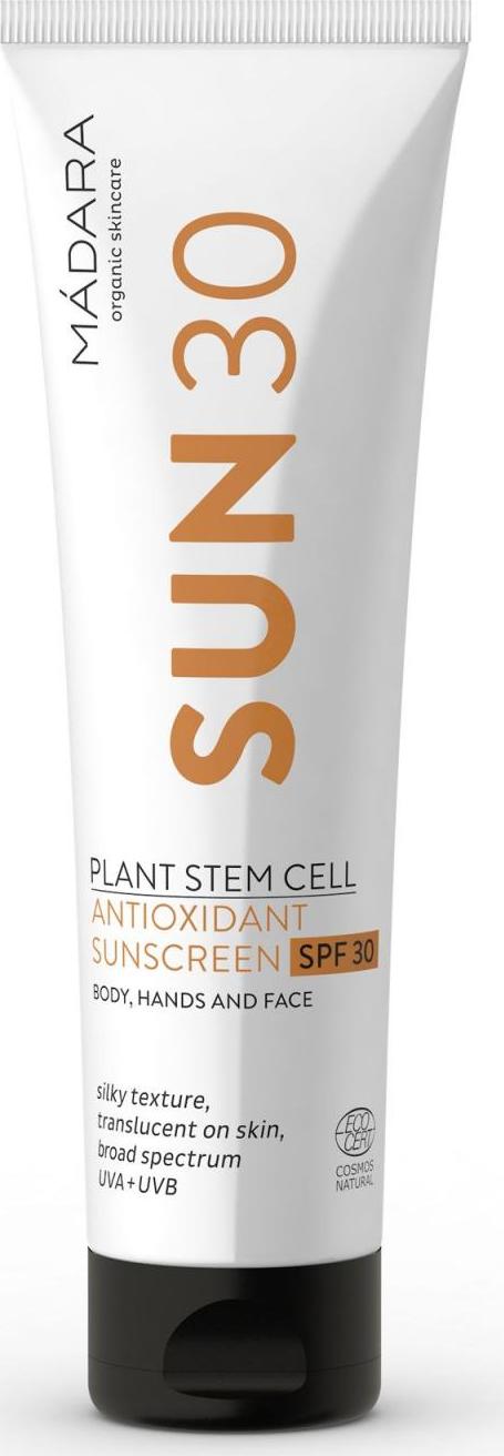 Mádara Opalovací krém s obsahem rostlinných kmenových buněk a antioxidanty SPF 30, 100 ml