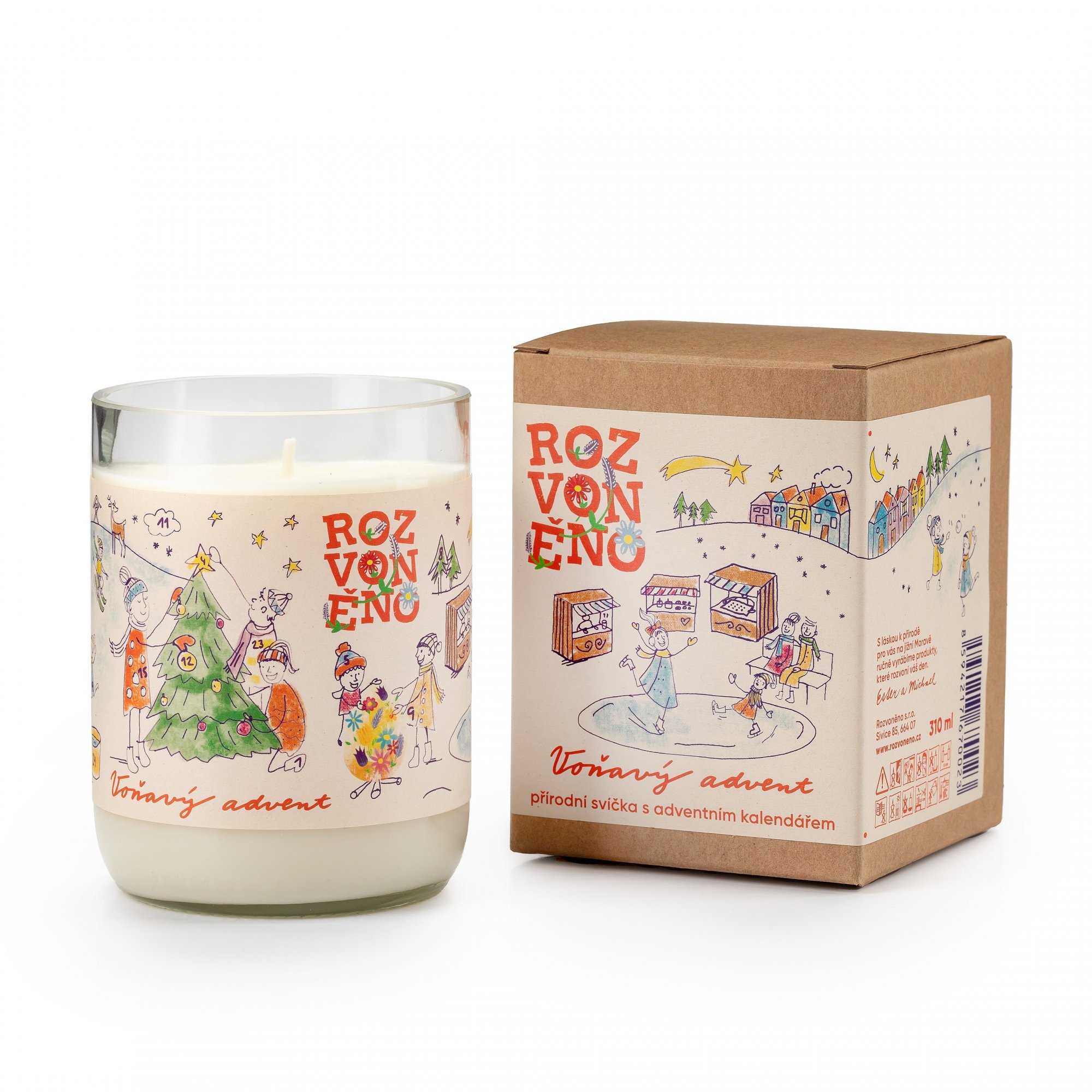 Rozvoněno Vonná svíčka Voňavý advent, 310 ml