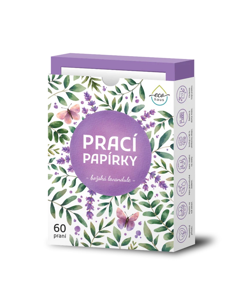 EcoHaus prací papírky Božská levandule, 60ks