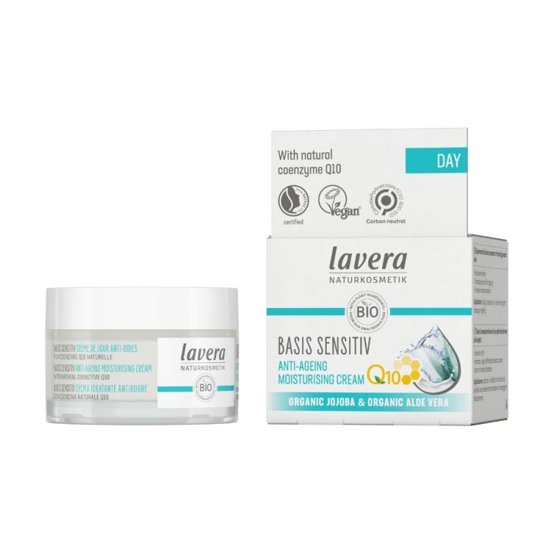 lavera Basis Sensitiv Anti-Ageing Hydratační pleťový krém s Q10, 50 ml