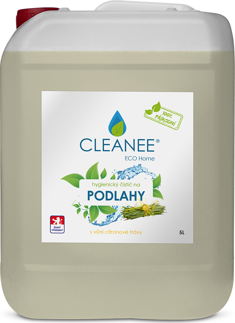 CLEANEE EKO hygienický čistič na podlahy s vůní citrónové trávy, 5 l