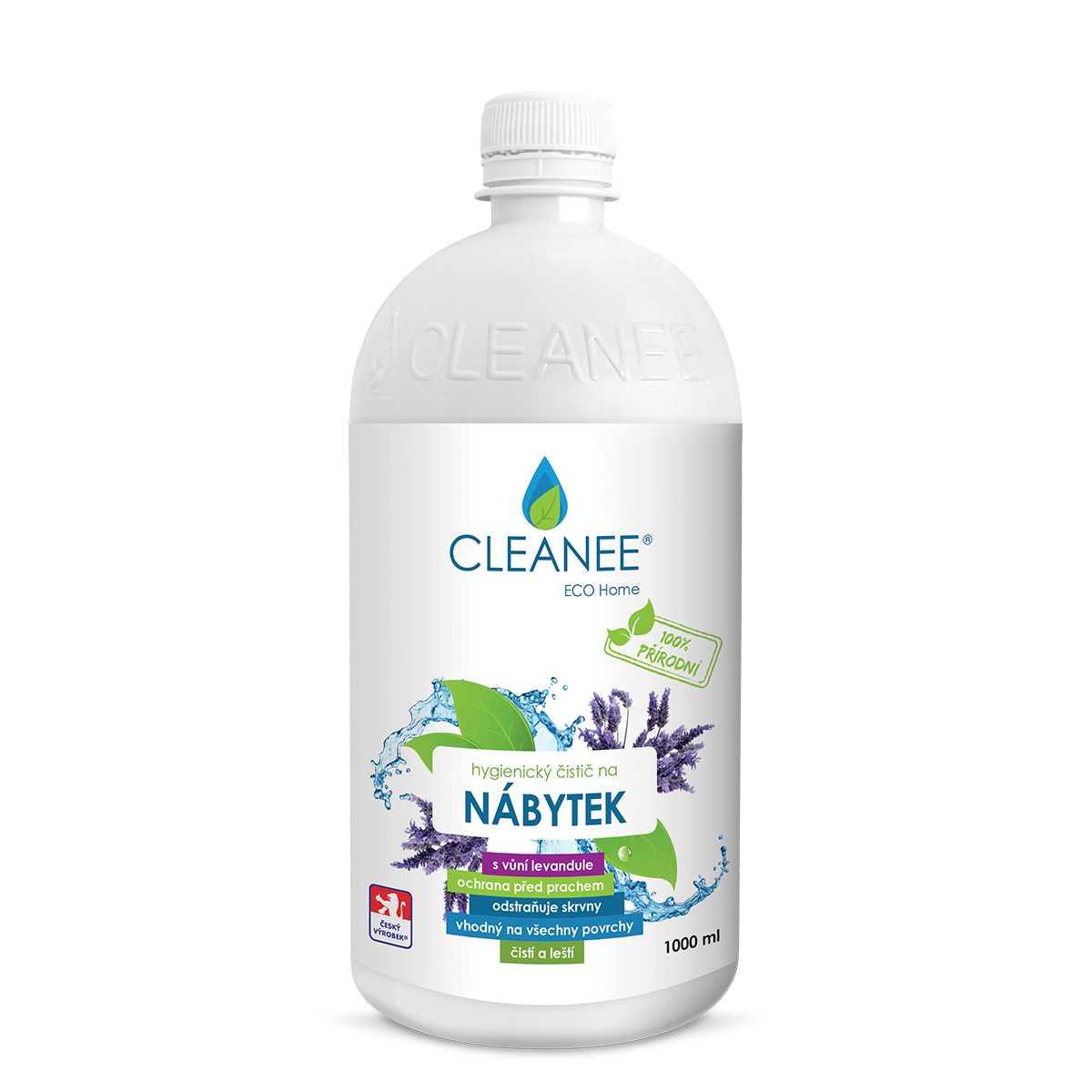 CLEANEE EKO hygienický čistič na NÁBYTEK vůně levandule, 1l