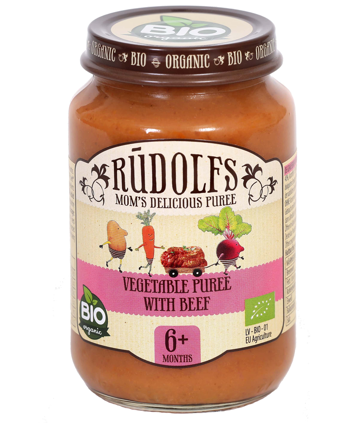 Rudolfs BIO Zelenina s hovězím masem, 190 g