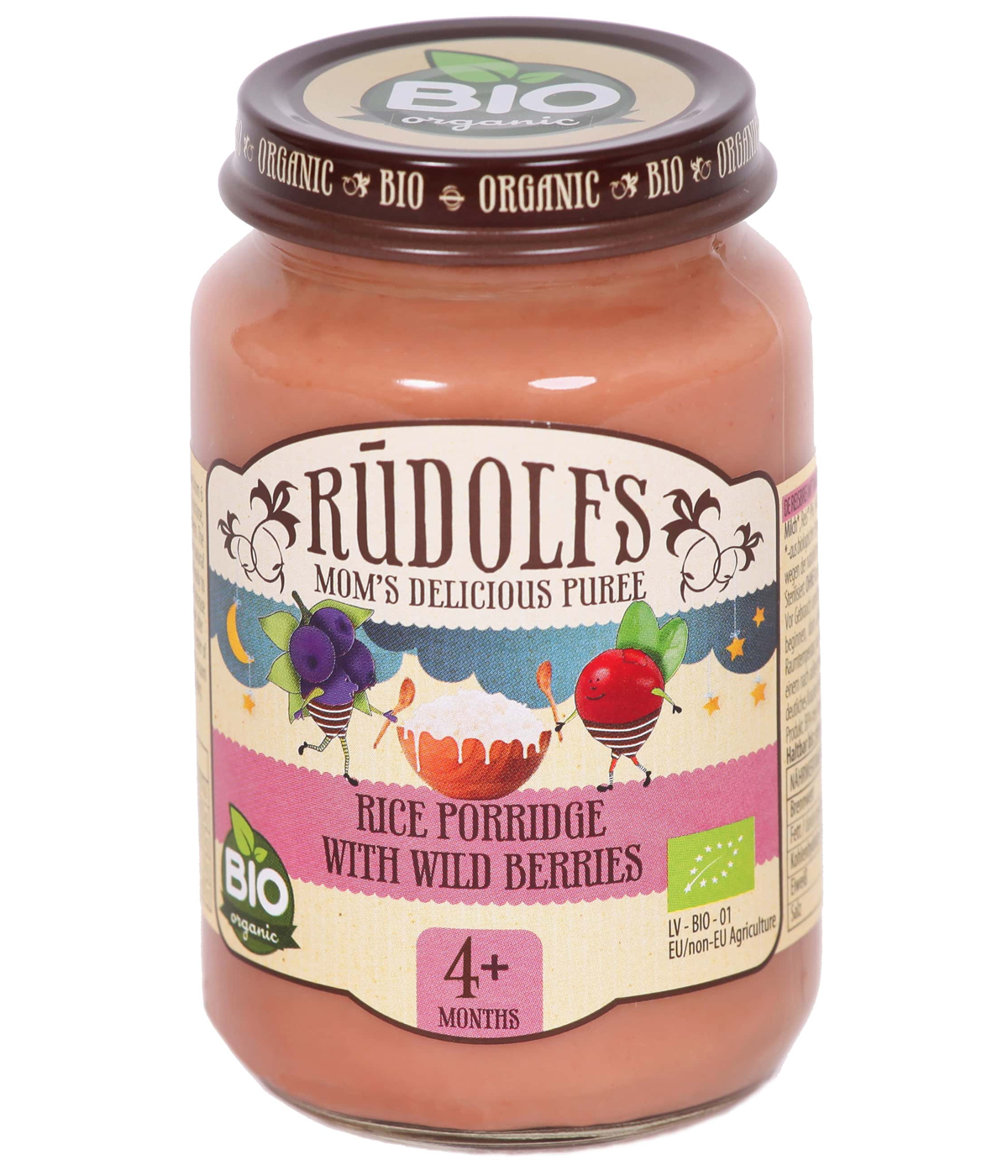 Rudolfs BIO Rýžová kaše s lesními plody, 190 g