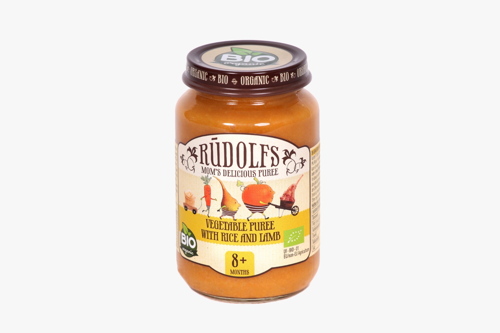 Rudolfs BIO Zelenina s rýží a jehněčím masem, 190 g