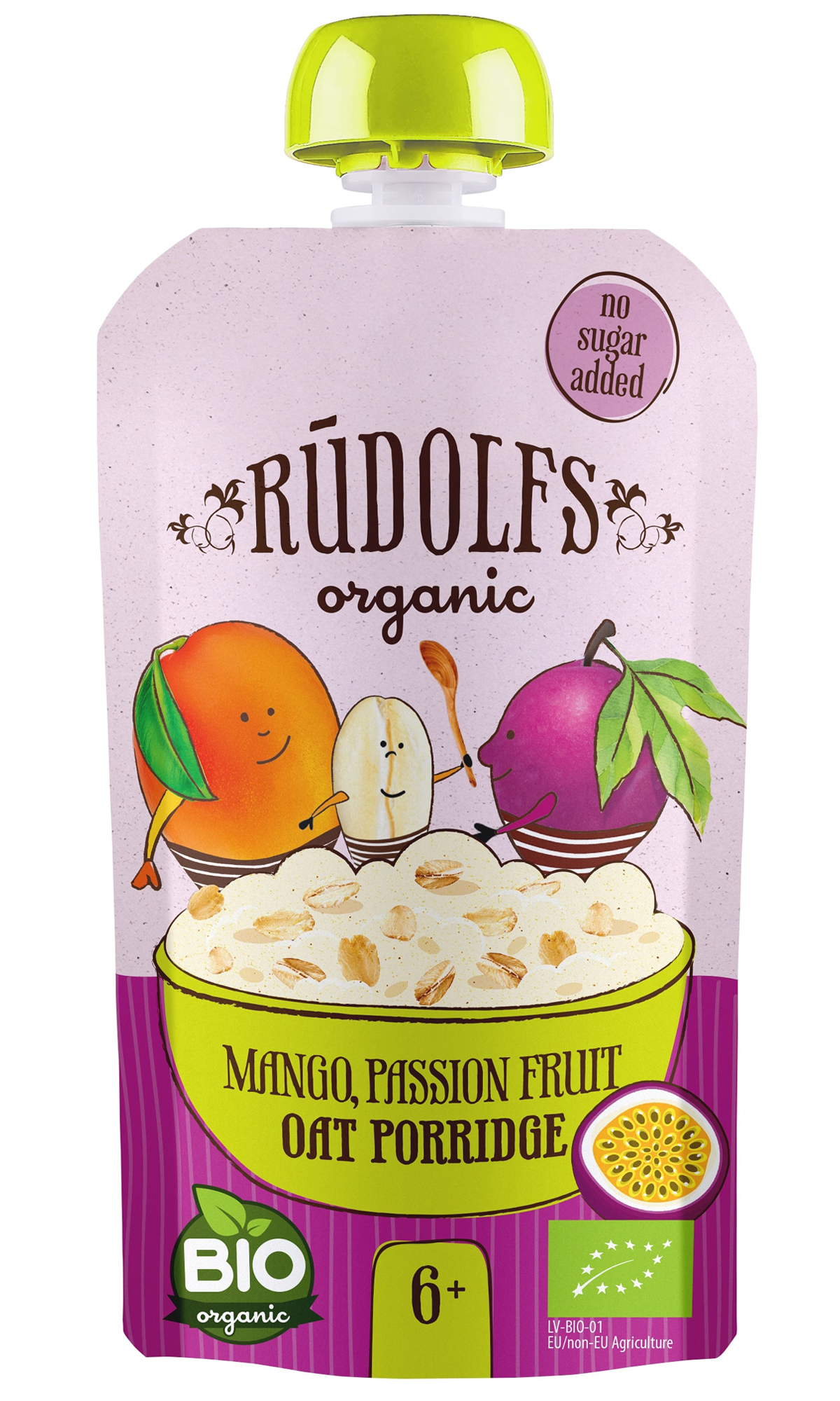Rudolfs BIO kapsička Mango, celozrnná ovesná kaše, 110 g
