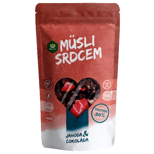 Topnatur Müsli srdcem Proteinové Jahoda & čokoláda, 250 g