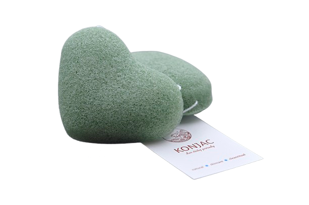Konjac Konjaková houbička s extraktem ze zeleného čaje, 1 ks Tvar: Srdíčko