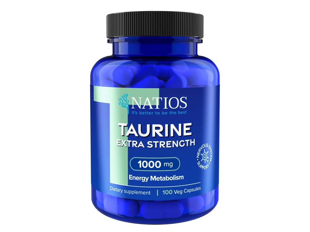 NATIOS Taurine Extra Strength 1000 mg 100 veganských kapslí