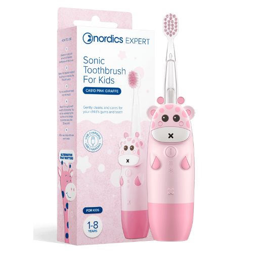 Nordics Oral Care Sonický dětský zubní kartáček Růžová žirafa 1-8 let