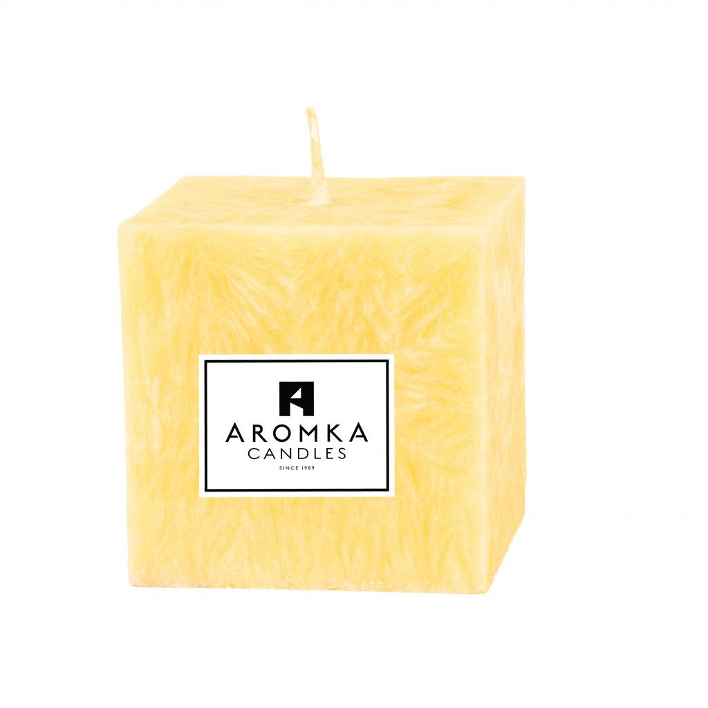 Přírodní vonná svíčka palmová - AROMKA - Hranol, průměr 6,2 cm, výška 6 cm Vůně: Vánoční punč