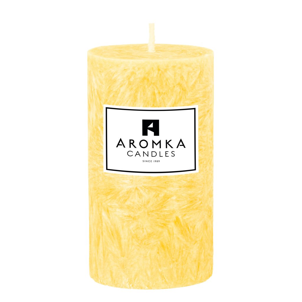 Přírodní vonná svíčka palmová - AROMKA - Válec, průměr 5,4 cm, výška 10 cm Vůně: Gentleman