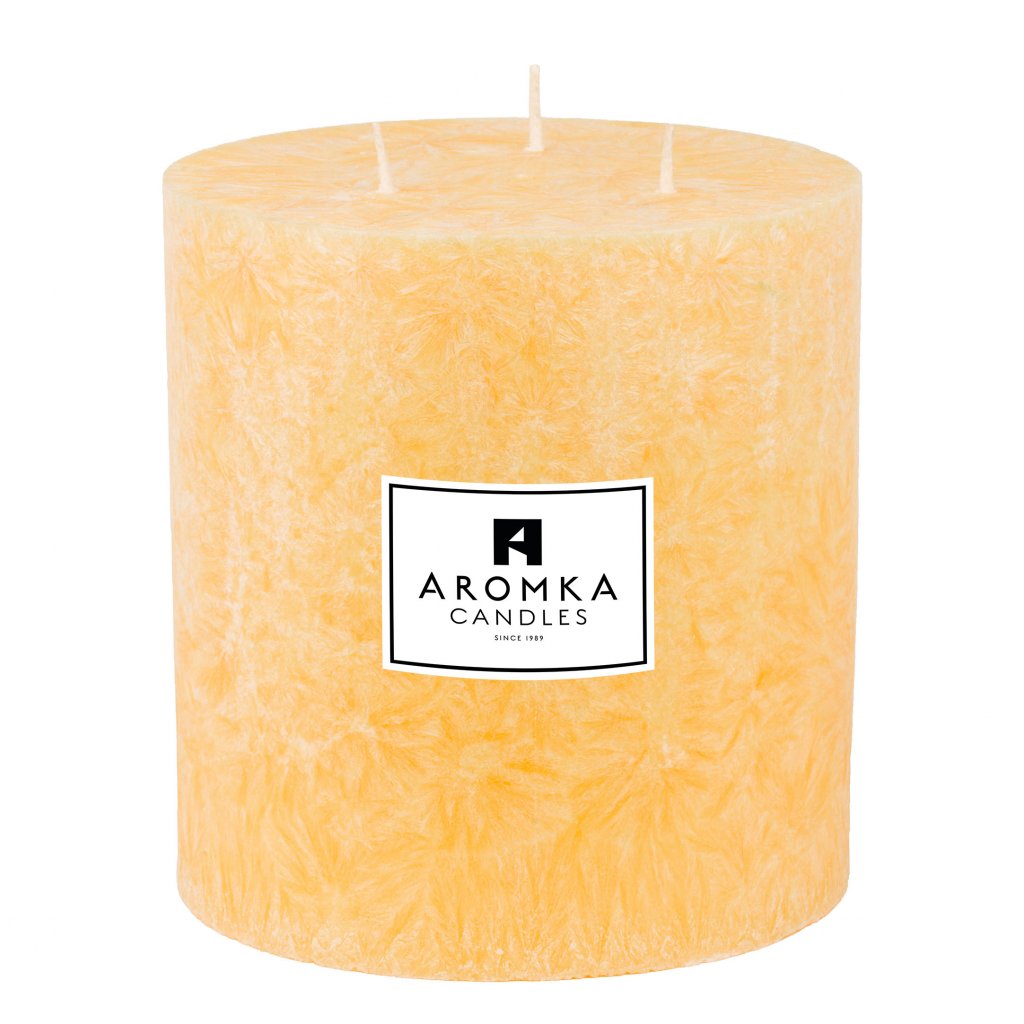 Přírodní vonná svíčka palmová - AROMKA - Válec 3 knoty, průměr 11,4 cm, výška 12 cm Vůně: Květ Lípy