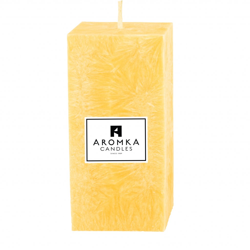 Přírodní vonná svíčka palmová - AROMKA - Hranol, průměr 6,2, výška 13 cm Vůně: Ambra