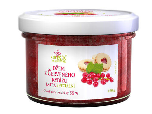 Valdemar Grešík - Natura s.r.o. Grešík Džem z Červeného rybízu extra Speciální, 220 g