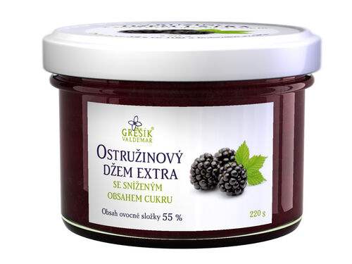 Valdemar Grešík - Natura s.r.o. Grešík Ostružinový džem extra se sníženým obsahem cukru, 220 g