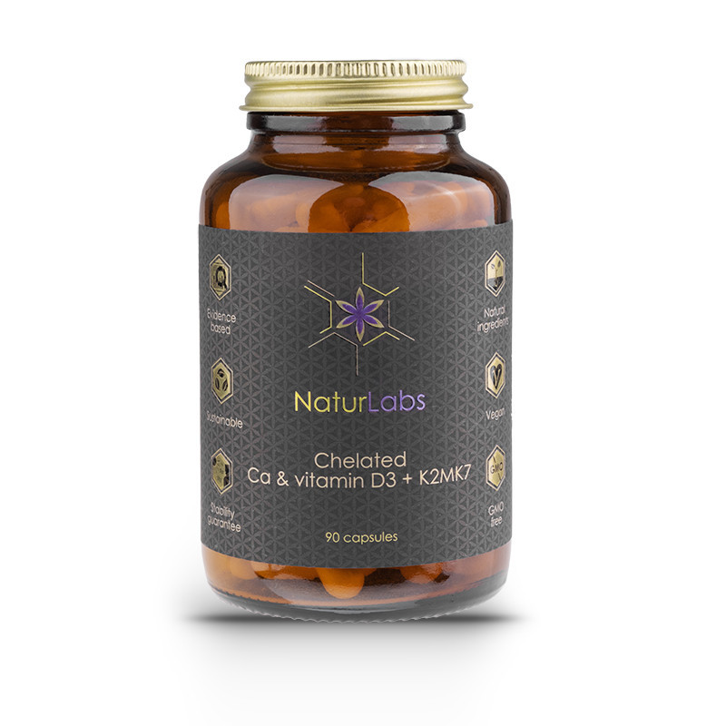 NaturLabs Vápník Chelátový + D3 & K2 90 kapslí