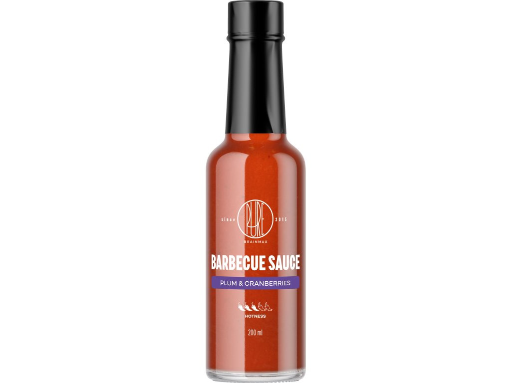 BrainMax Pure Barbecue sauce 200 ml - švestka/brusinka
