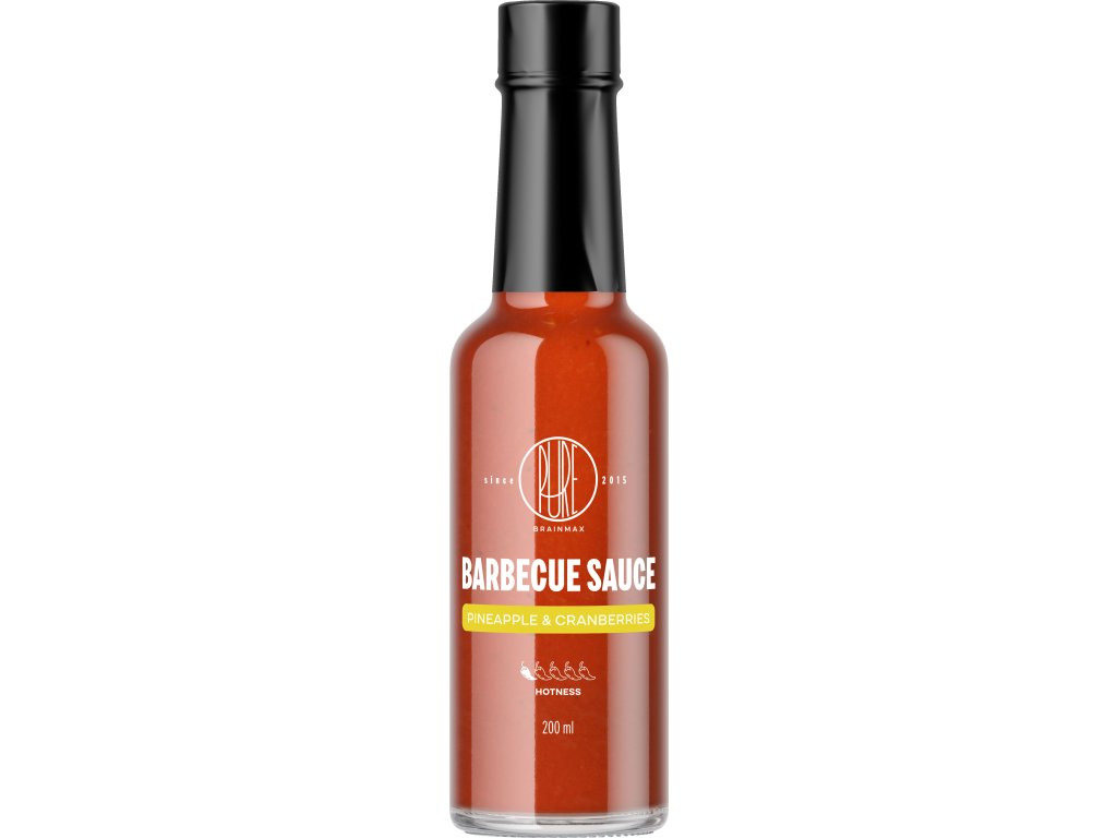 BrainMax Pure Barbecue sauce 200 ml - ananas/brusinka