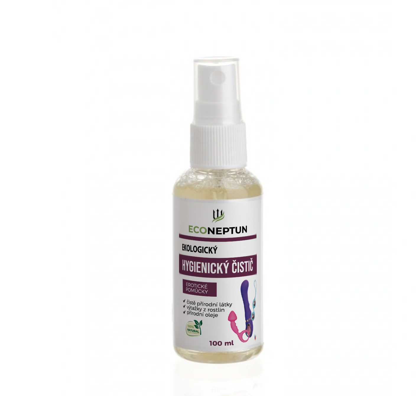 EcoNeptun Cestovní hygienický čistič na erotické pomůcky ve spreji, 100ml