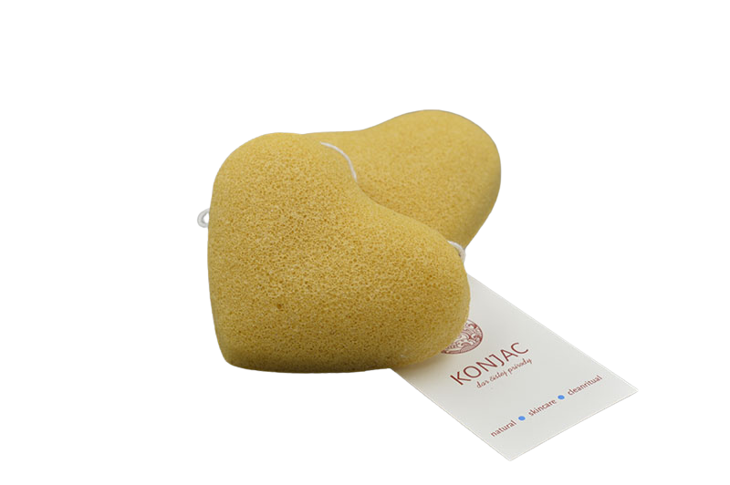 Konjac Konjaková houbička s extraktem z kurkumy, 1 ks Tvar: Srdíčko