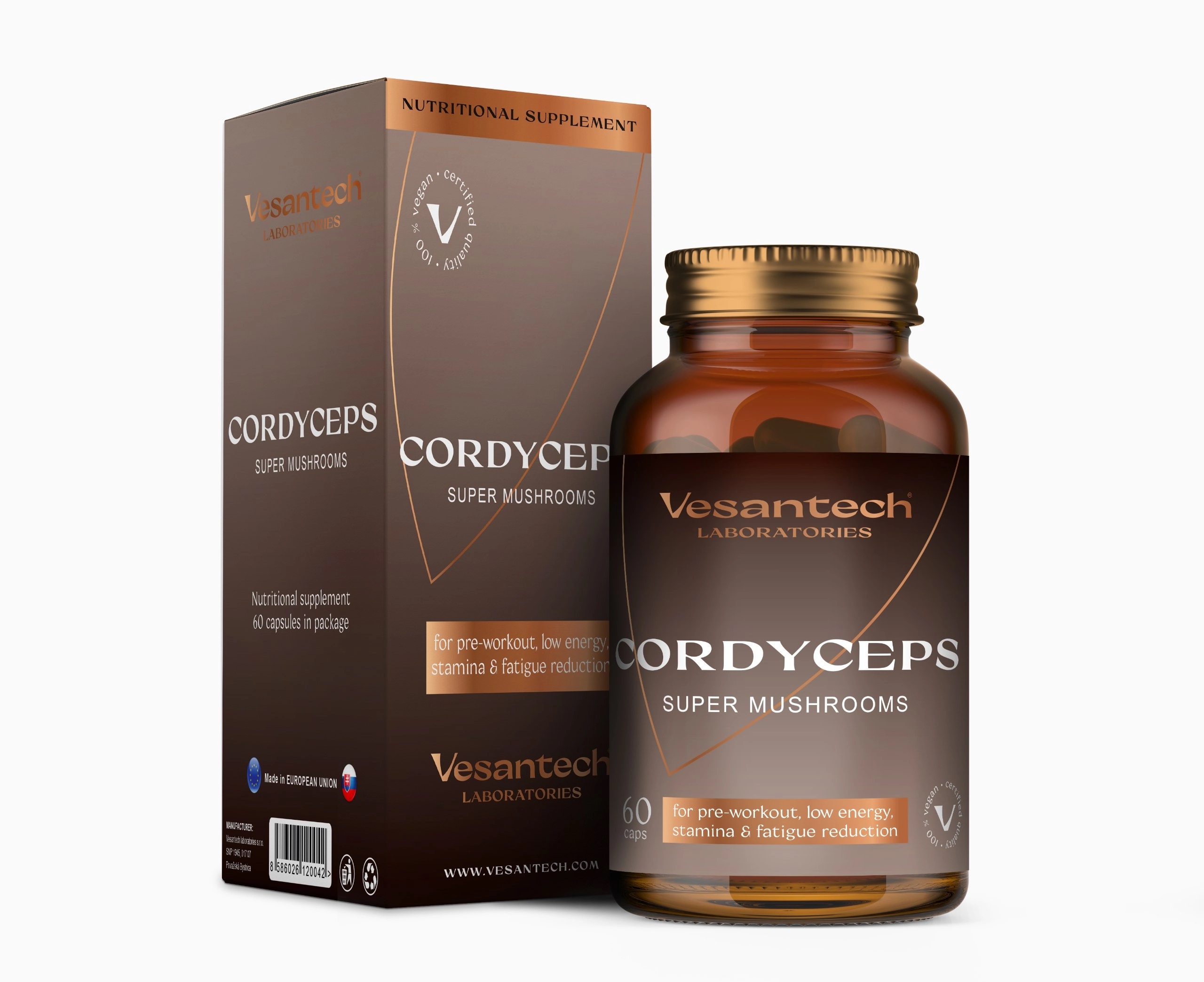 Vesantech Laboratories Cordyceps super mushrooms, 60 kapslí