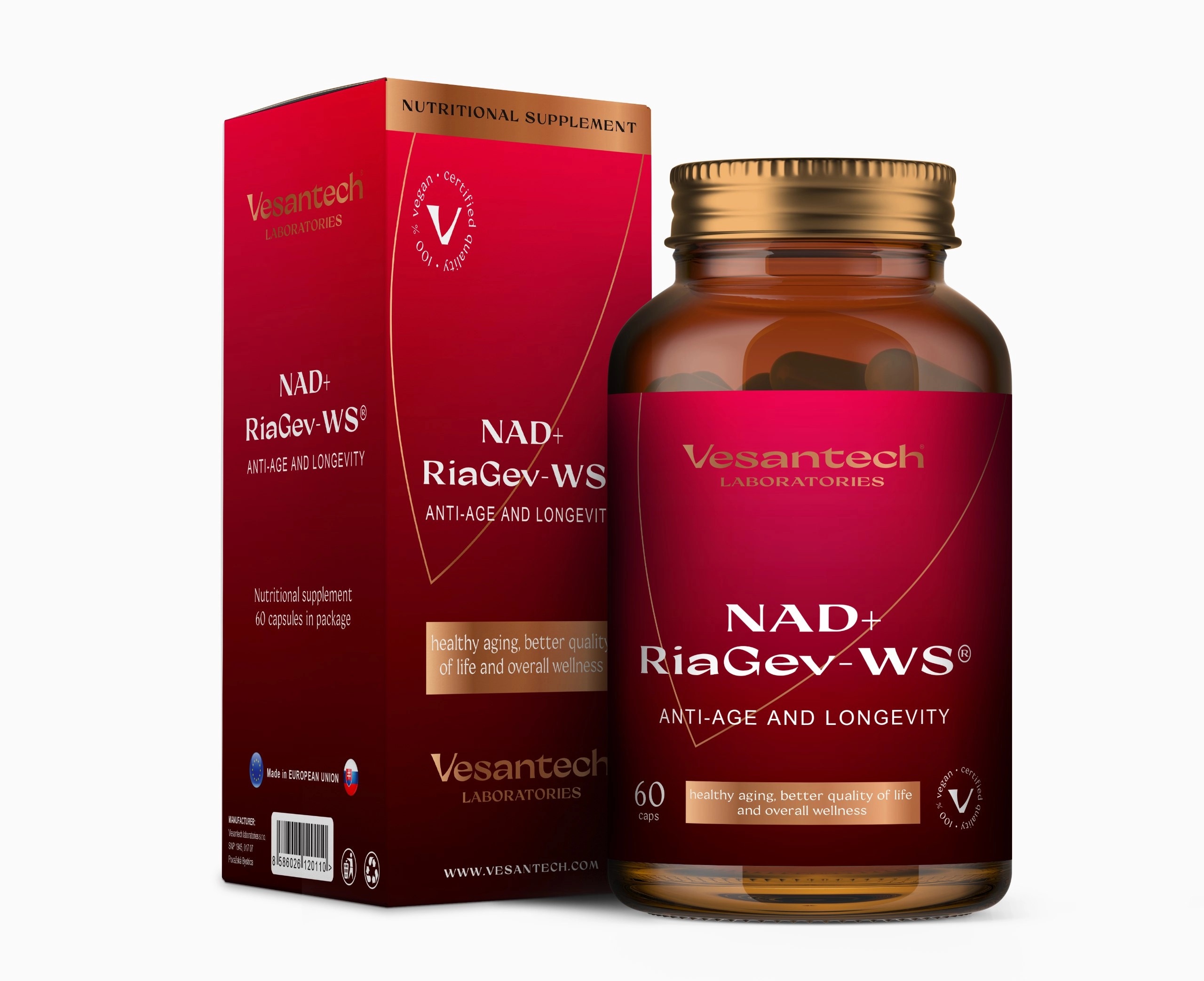 Vesantech Laboratories NAD+ RiaGev®-WS, 60 kapslí