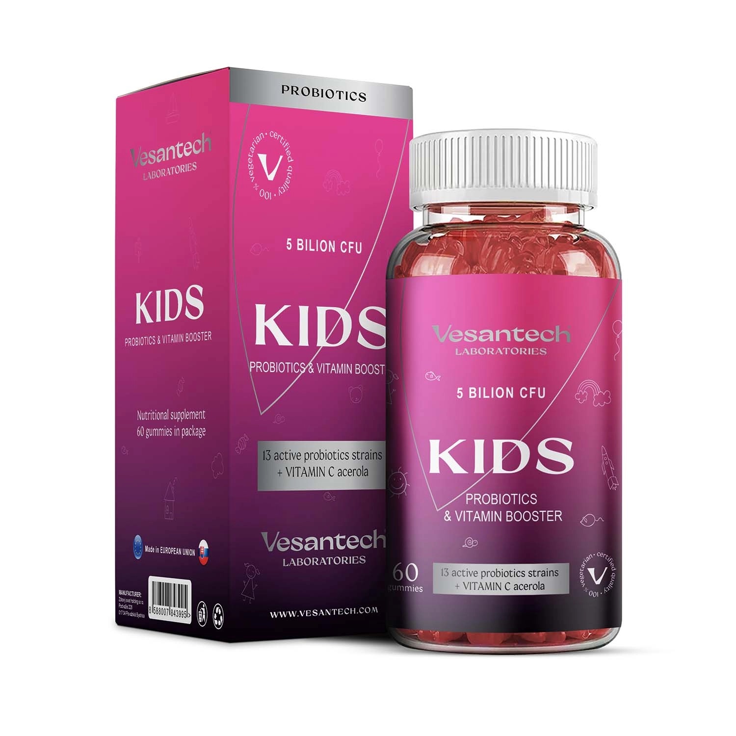 Vesantech Laboratories Probiotika Kids, 60 kapslí