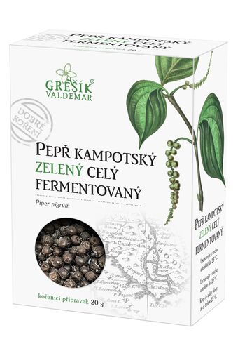 GREŠÍK Pepř kampotský zelený celý fermentovaný, 20 g