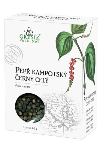 GREŠÍK Pepř kampotský černý celý, 20 g