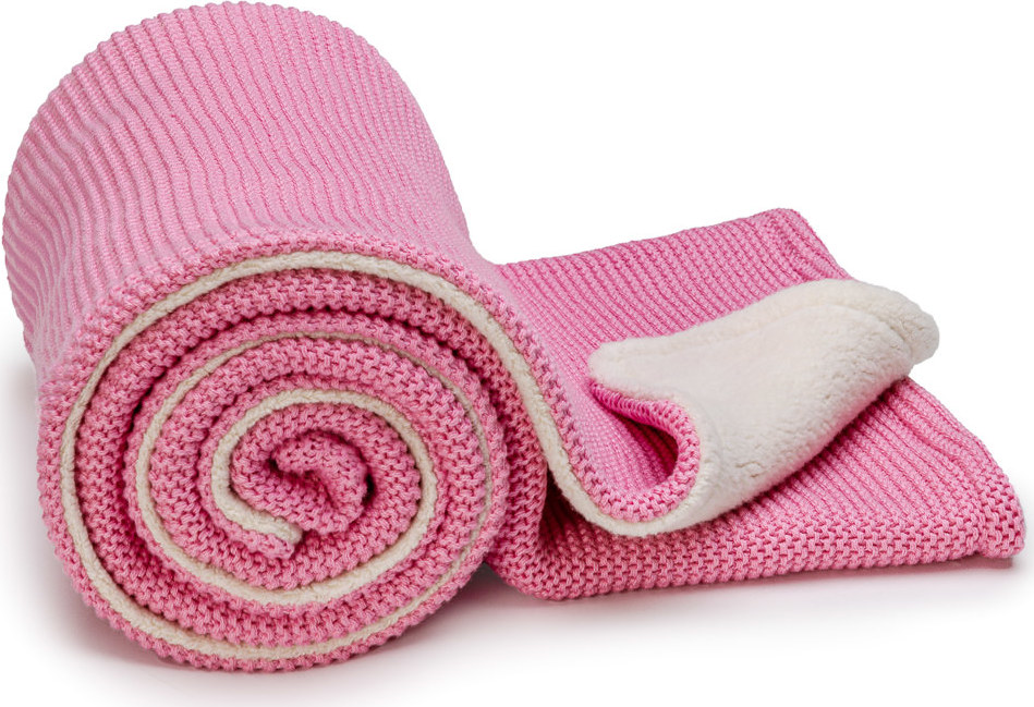 T-TOMI Pletená deka WARM Pink waves, růžová 80 x 100 cm