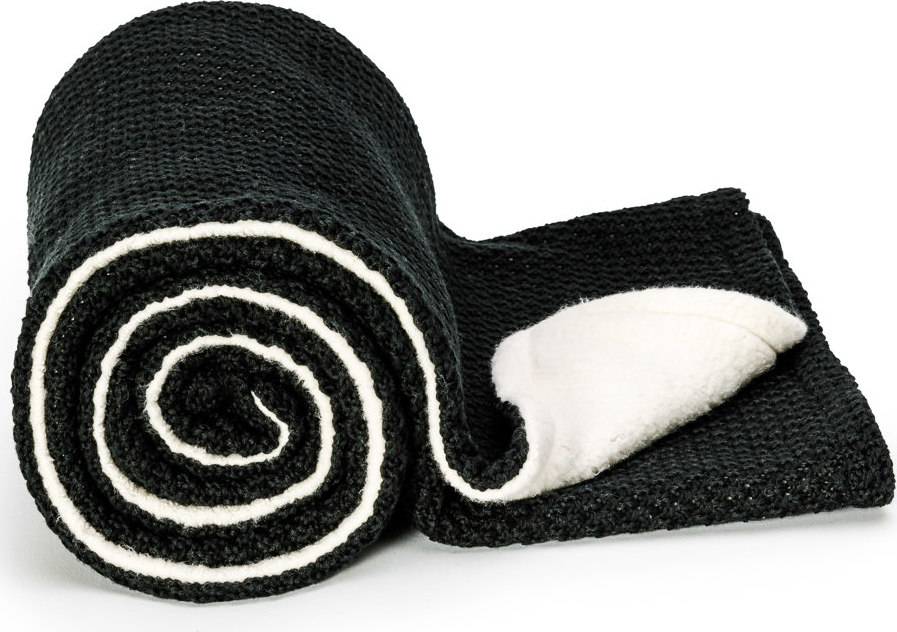 T-TOMI Pletená deka WARM Black, černá 80 x 100 cm