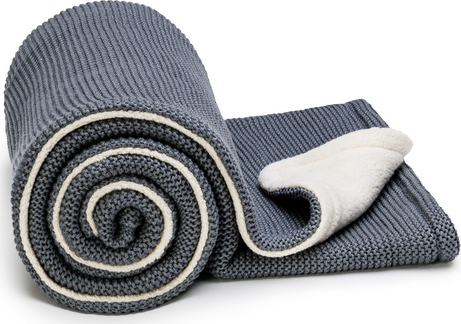 T-Tomi Pletená deka Winter, Dark grey waves