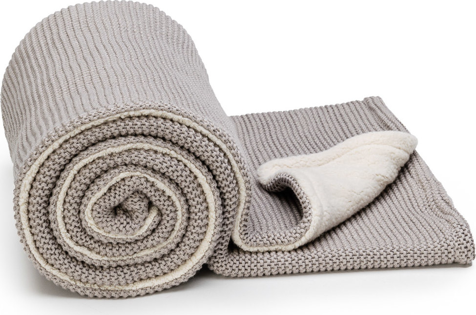 T-TOMI Pletená deka WARM Grey waves, šedá 80 x 100 cm