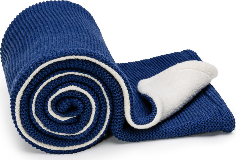 T-TOMI Pletená deka WARM Dark blue waves, modrá 80 x 100 cm