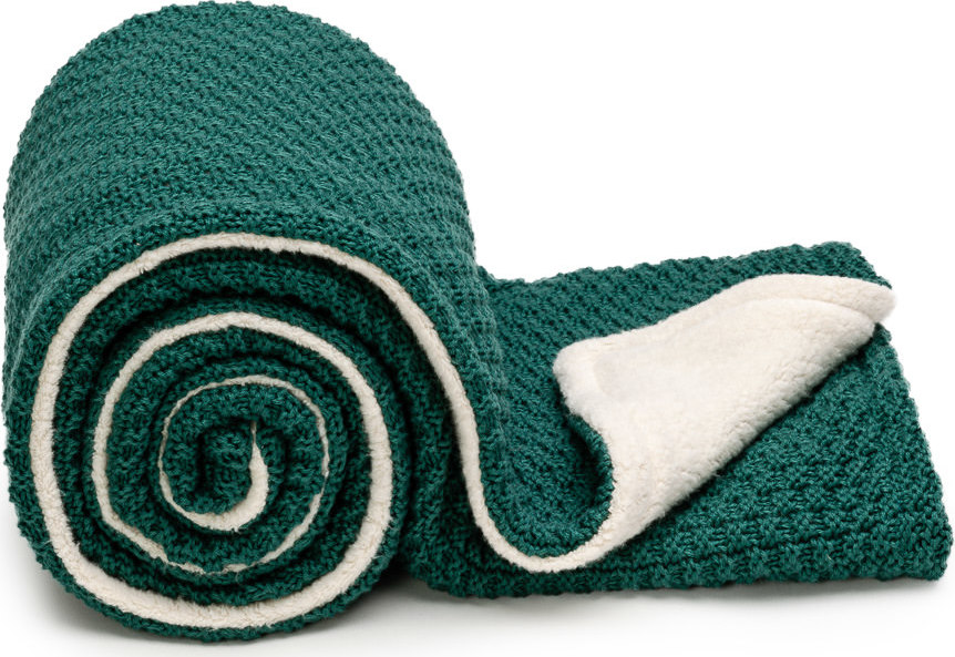 T-TOMI Pletená deka WARM Smaragd, zelená 80 x 100 cm
