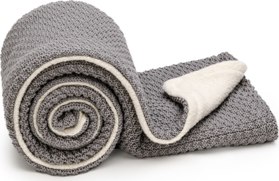 T-TOMI Pletená deka WARM Cloud grey, šedá 80 x 100 cm
