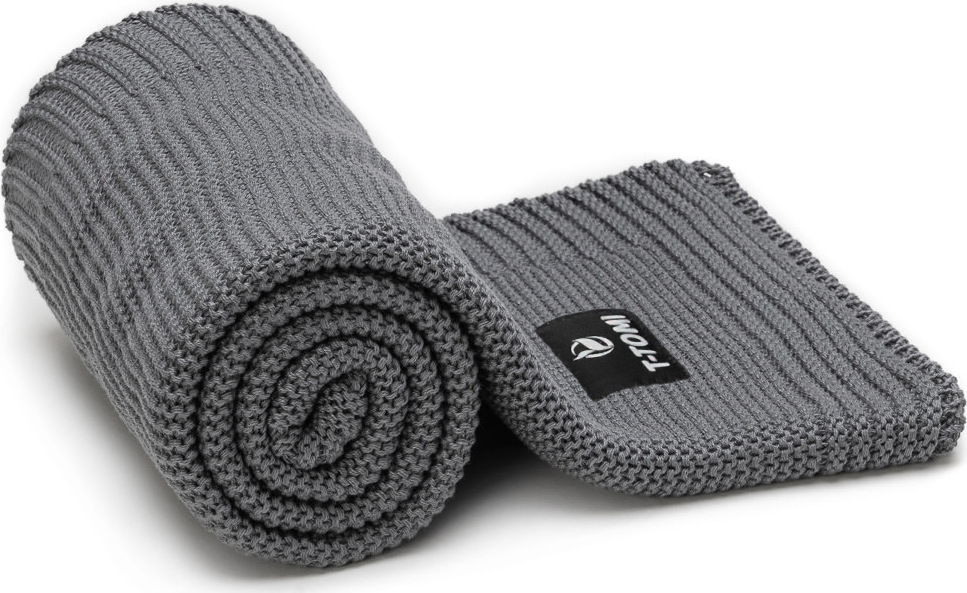 T-TOMI Pletená deka Dark grey waves, šedá, 80 x 100 cm