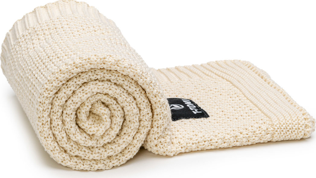 T-TOMI Pletená deka Cream, 80 x 100 cm