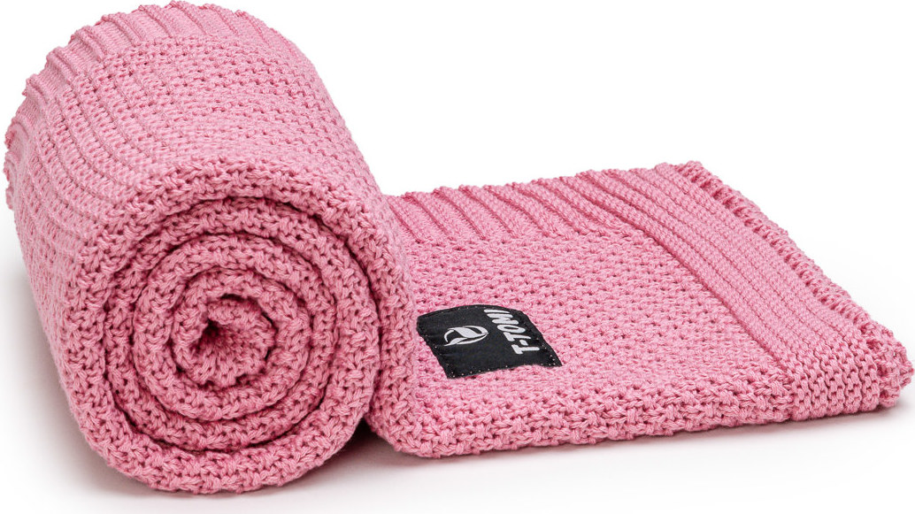 T-TOMI Pletená deka Raspberry, růžová 80 x 100 cm