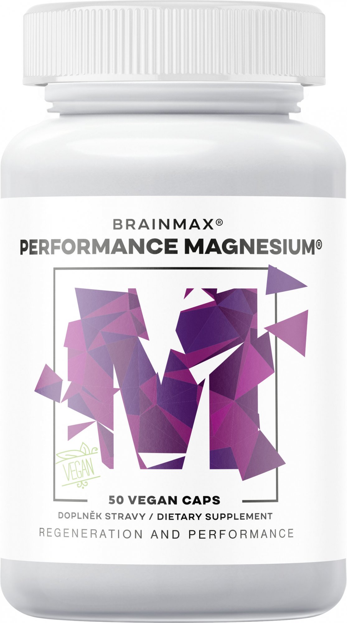 BrainMax Performance Magnesium® 1000 mg Hořčík 200 mg + Vitamín B6 P5P 50 vegan kapslí