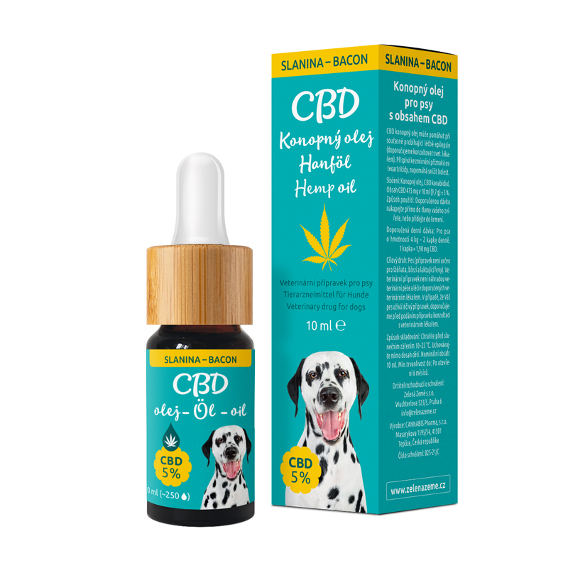 Zelená Země CBD kapky pro psy 5% slaninové, 10ml