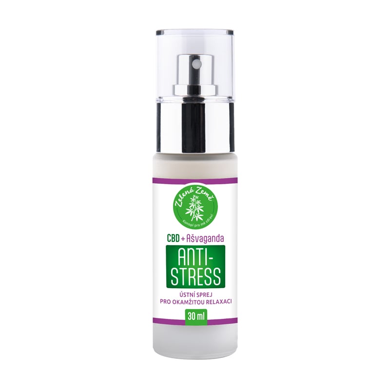 Zelená Země CBD antistress sprej s ašvagandou, 30ml