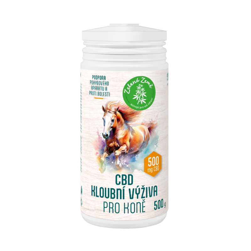 Zelená Země Kloubní výživa pro koně s CBD, 500 g